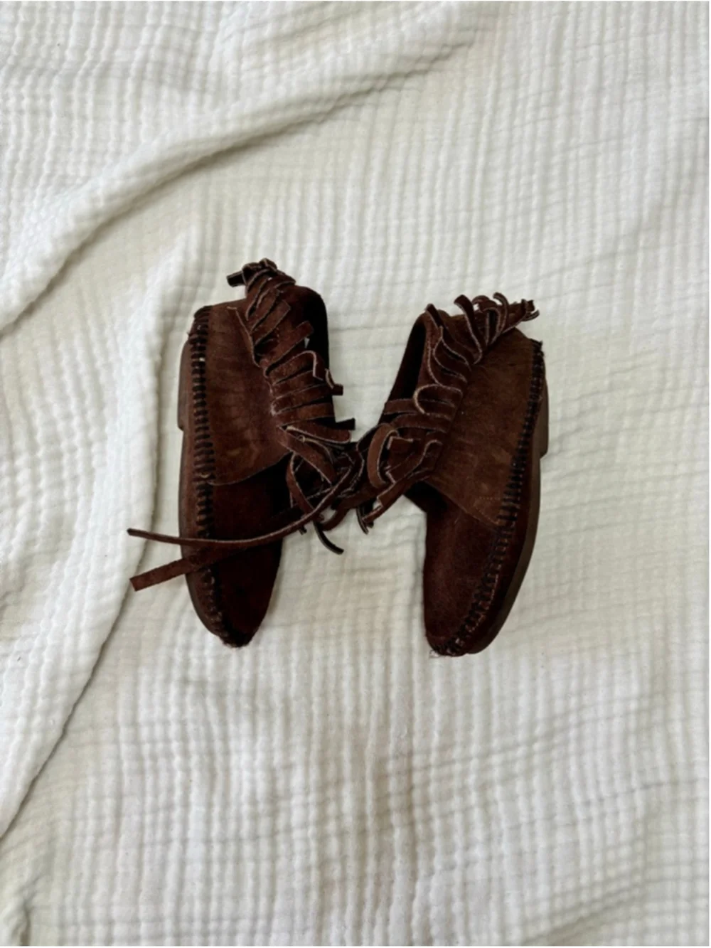 Baby Unbranded Brown Moccasins suede Leather